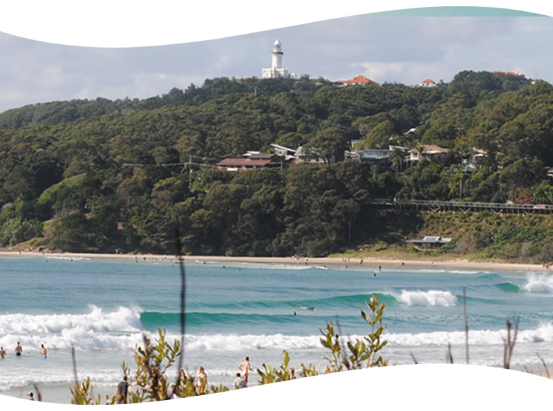 Image of main beach with the lighthouse featured in the background