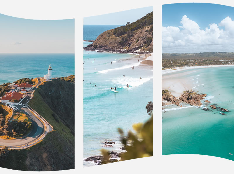 3x Arial images of the Lighthouse and the pass