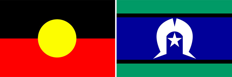 Aboriginal (Left) and Torres Strait Island Flags (Right)